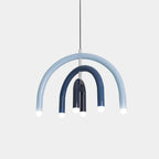 Lustre moderne à 6 lumières LED avec un design en forme d'arc-en-ciel