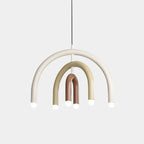 Lustre moderne à 6 lumières LED avec un design en forme d'arc-en-ciel