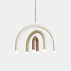 Lustre moderne à 6 lumières LED avec un design en forme d'arc-en-ciel