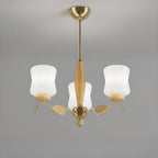 Lustre moderne en métal avec abat-jour en verre blanc pour la décoration intérieure