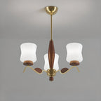 Lustre moderne en métal avec abat-jour en verre blanc pour la décoration intérieure