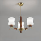 Lustre moderne en métal avec abat-jour en verre blanc pour la décoration intérieure