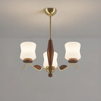 Lustre moderne en métal avec abat-jour en verre blanc pour la décoration intérieure