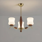 Lustre moderne en métal avec abat-jour en verre blanc pour la décoration intérieure