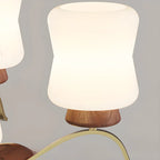 Lustre moderne en métal avec abat-jour en verre blanc pour la décoration intérieure
