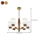 Lustre moderne en métal avec abat-jour en verre blanc pour la décoration intérieure