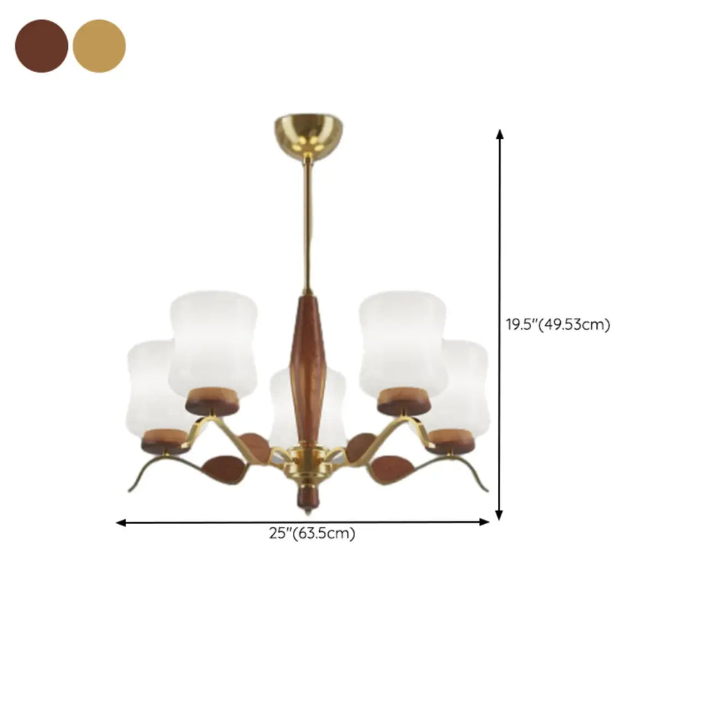 Lustre moderne en métal avec abat-jour en verre blanc pour la décoration intérieure