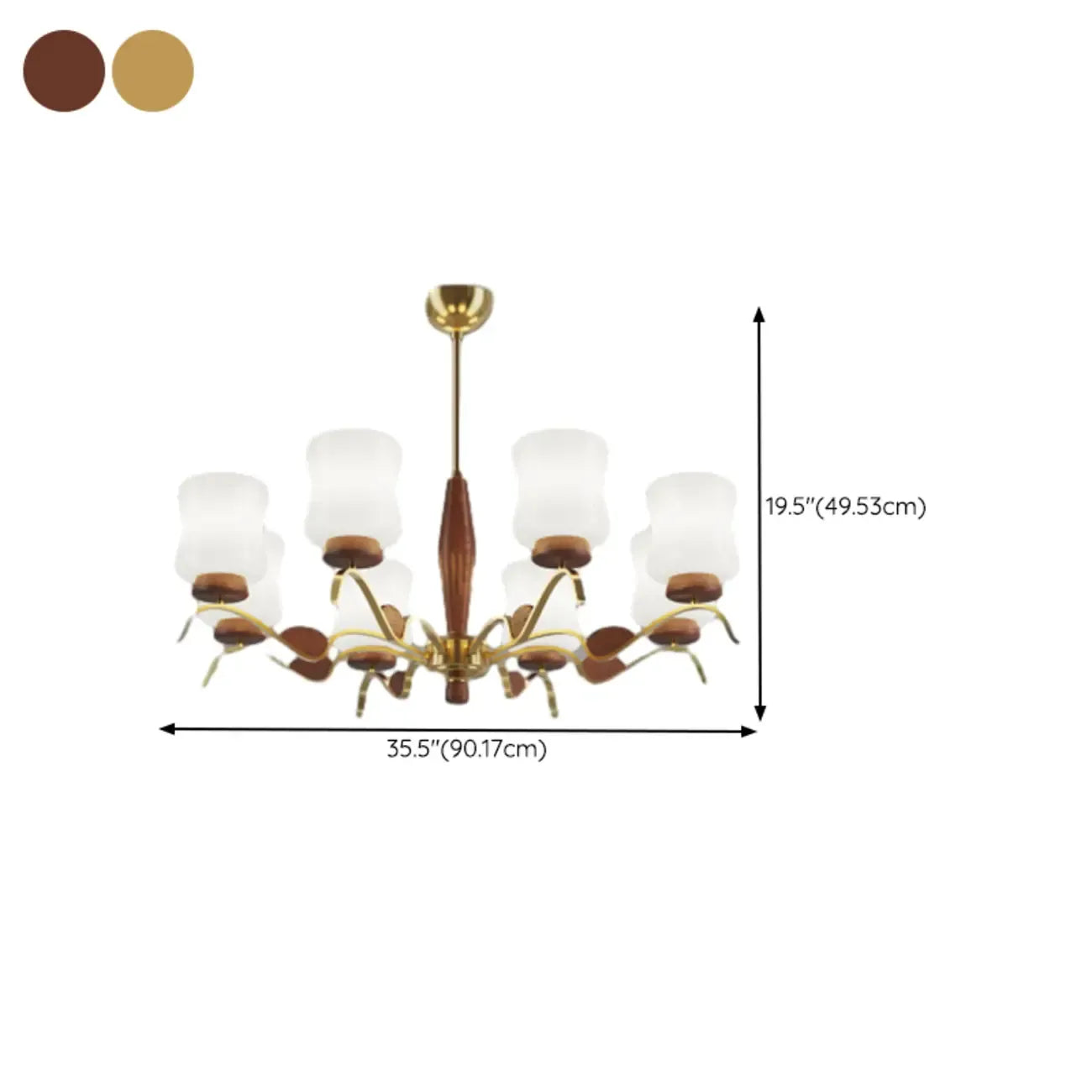 Lustre moderne en métal avec abat-jour en verre blanc pour la décoration intérieure