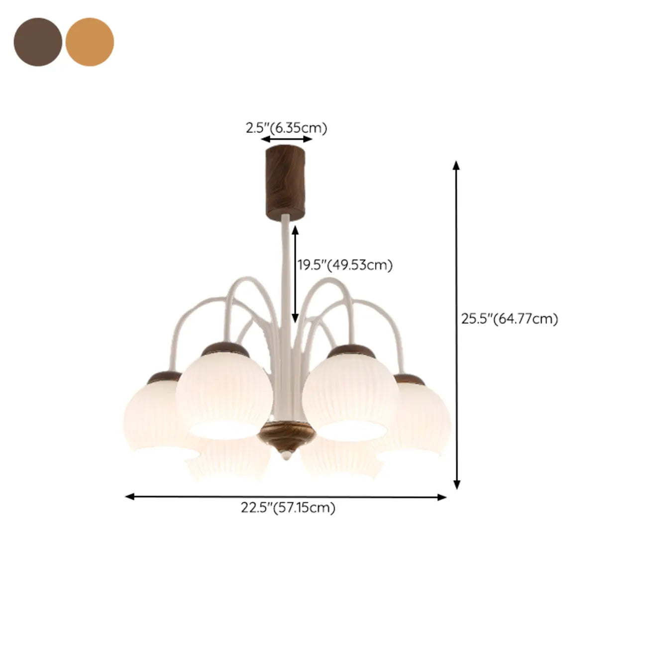 Lustre suspendu globe moderne et élégant à longueur flexible