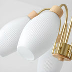 Lustre blanc moderne réglable avec abat-jour en verre