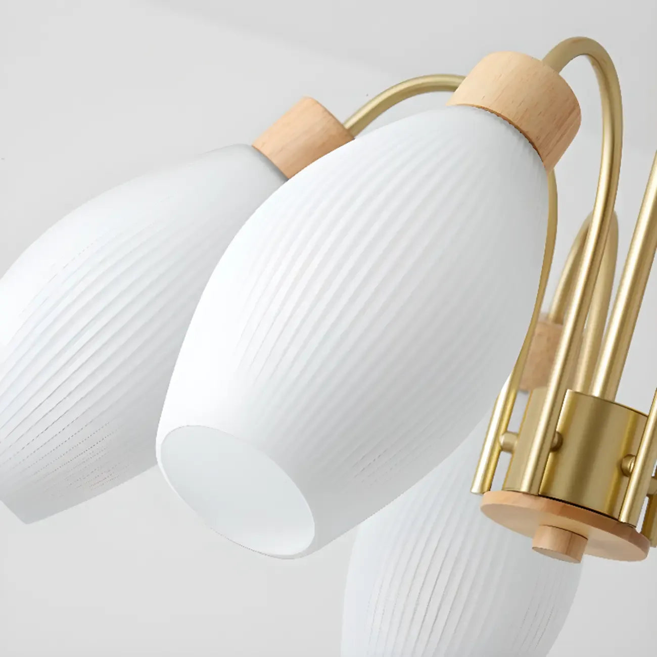 Lustre blanc moderne réglable avec abat-jour en verre