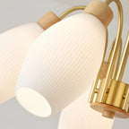 Lustre blanc moderne réglable avec abat-jour en verre