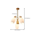 Lustre blanc moderne réglable avec abat-jour en verre