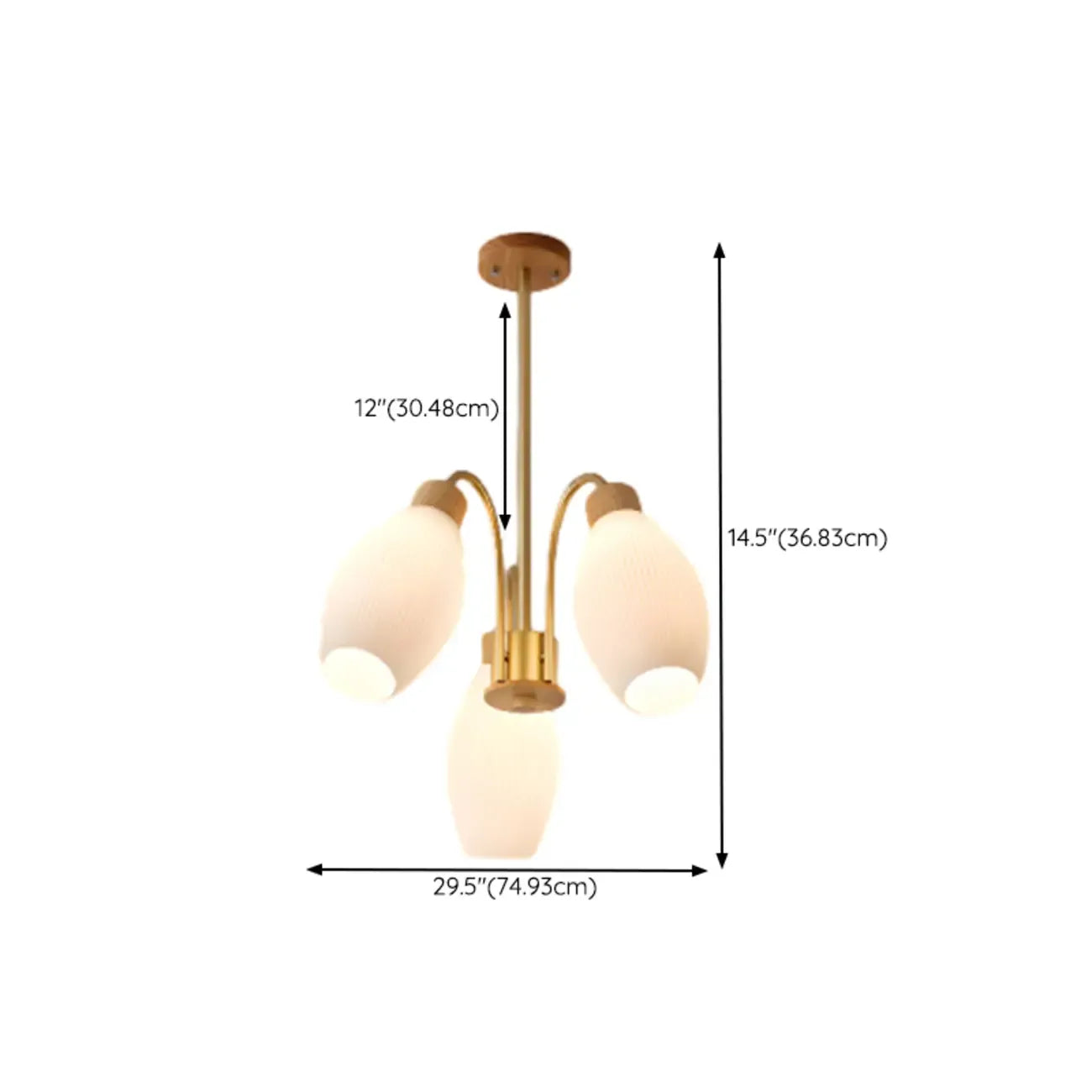 Lustre blanc moderne réglable avec abat-jour en verre