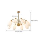 Lustre blanc moderne réglable avec abat-jour en verre