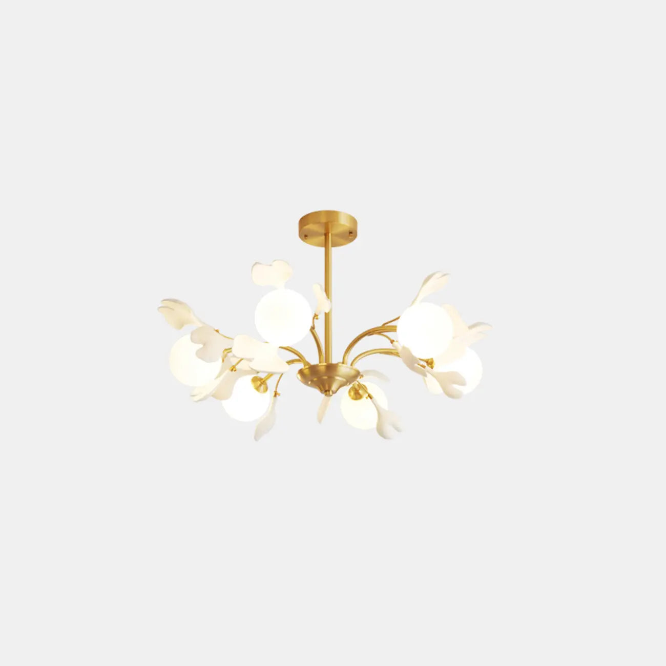 Lustre moderne en laiton à branches au design élégant