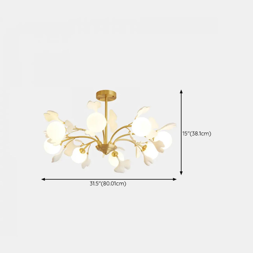 Lustre moderne en laiton à branches au design élégant