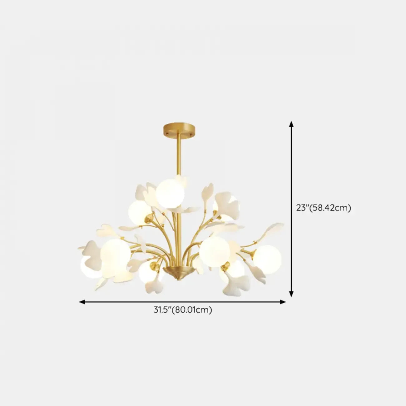 Lustre moderne en laiton à branches au design élégant