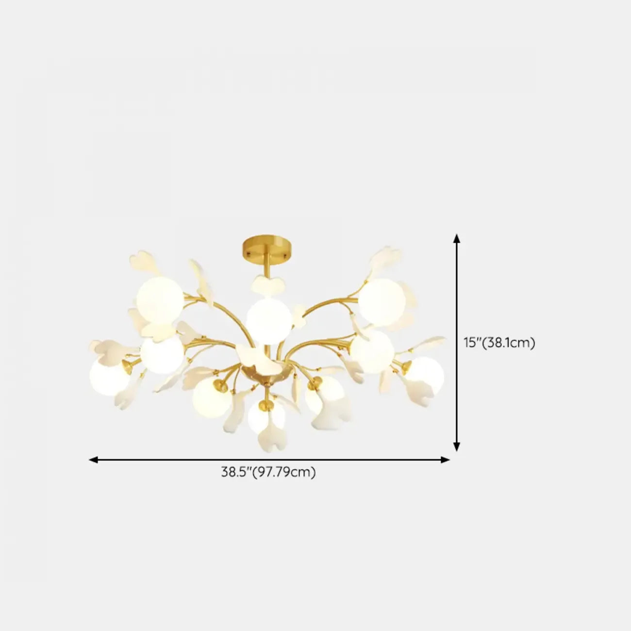 Lustre moderne en laiton à branches au design élégant