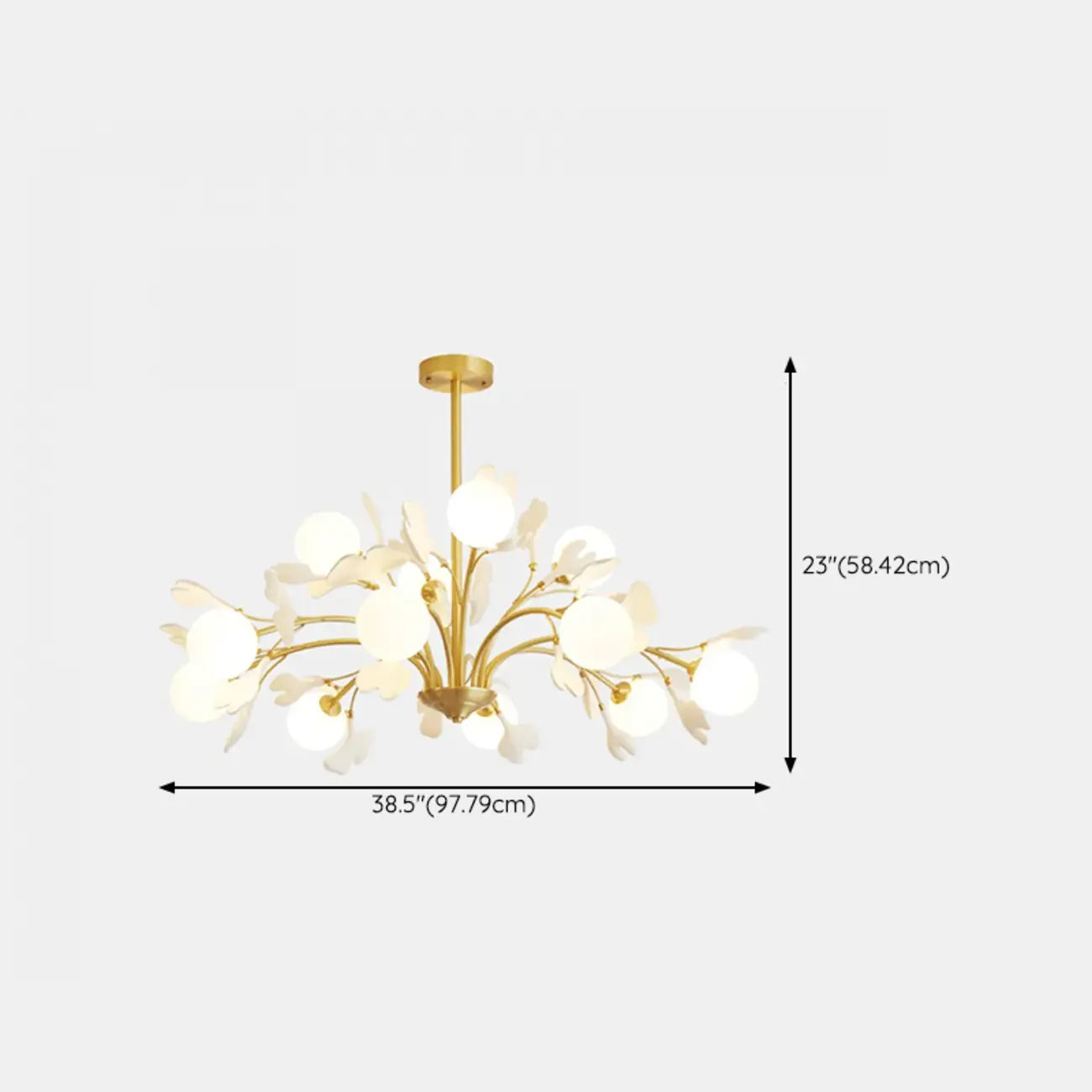 Lustre moderne en laiton à branches au design élégant