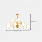 Lustre moderne en laiton à branches au design élégant