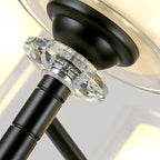 Lustre géométrique industriel en métal cylindrique et verre