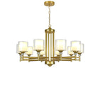Lustre géométrique industriel en métal cylindrique et verre