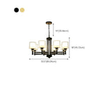 Lustre géométrique industriel en métal cylindrique et verre