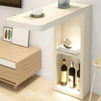 Table de bar blanche décorative avec étagères de rangement pour salon