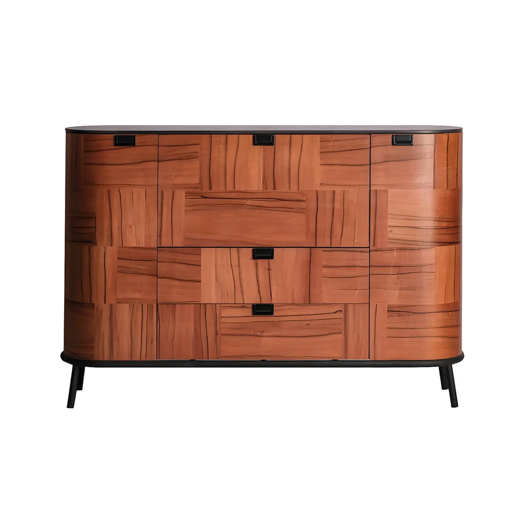 Buffet en bois brun avec comptoir en pierre