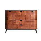 Buffet en bois brun avec comptoir en pierre