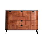 Buffet en bois brun avec comptoir en pierre