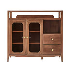 Buffet moderne avec comptoir en verre brun et rangements