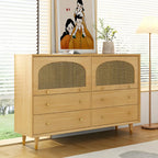 Credenza Orientale in Legno con Cassetti Marrone