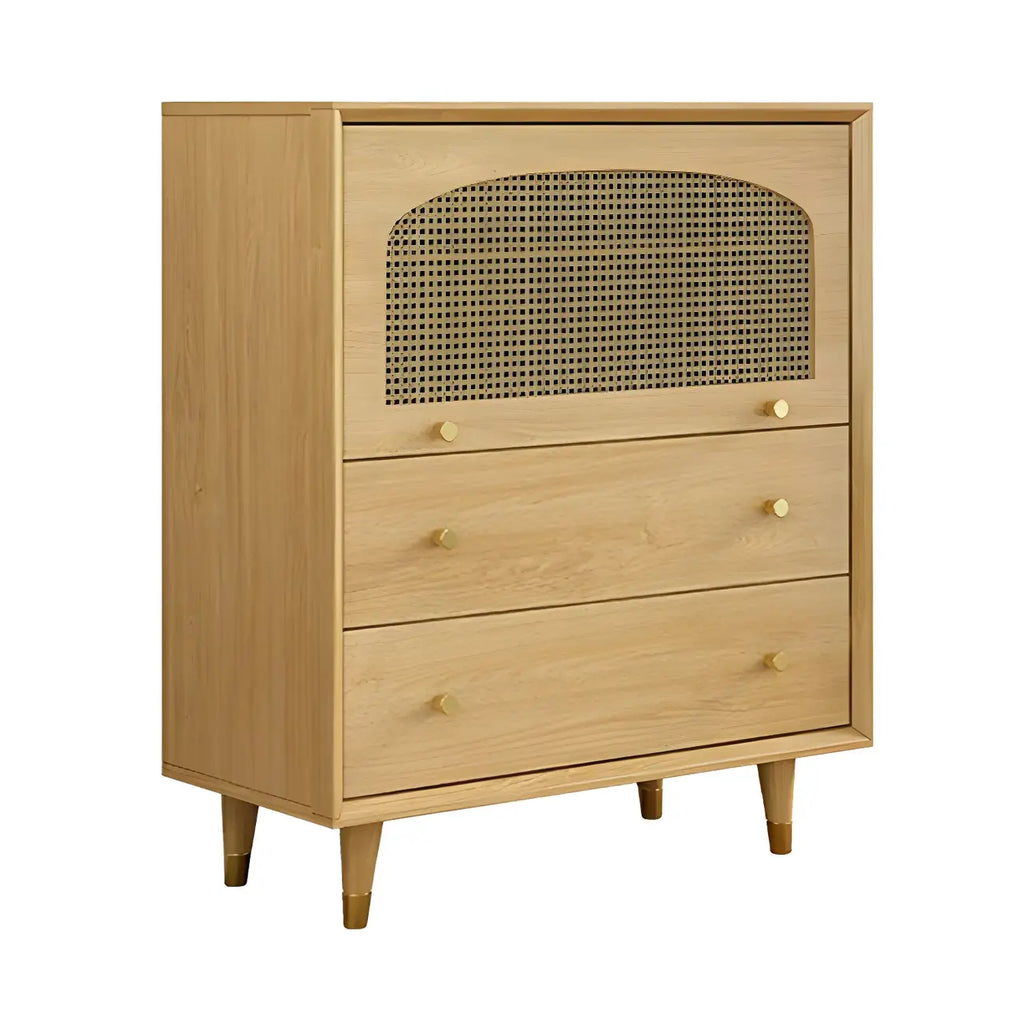 Credenza Orientale in Legno con Cassetti Marrone