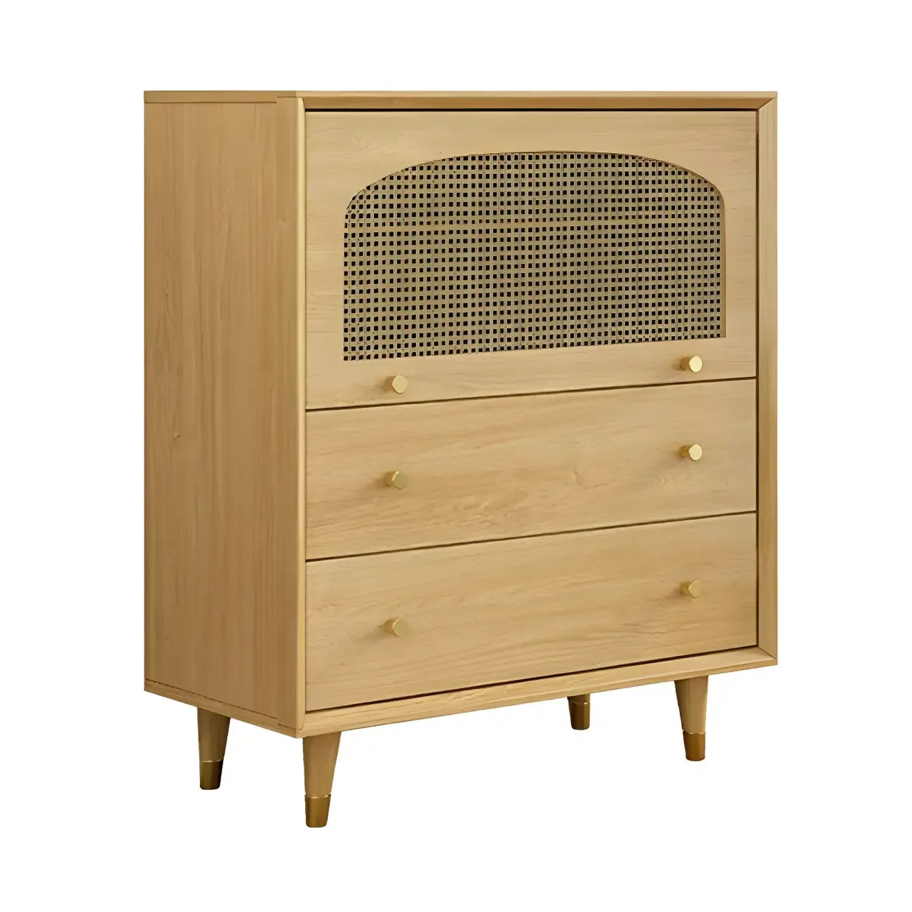 Credenza Orientale in Legno con Cassetti Marrone