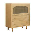 Credenza Orientale in Legno con Cassetti Marrone
