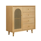 Credenza Orientale in Legno con Cassetti Marrone