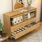 Credenza Orientale in Legno con Cassetti Marrone