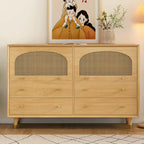Credenza Orientale in Legno con Cassetti Marrone