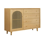 Credenza Orientale in Legno con Cassetti Marrone