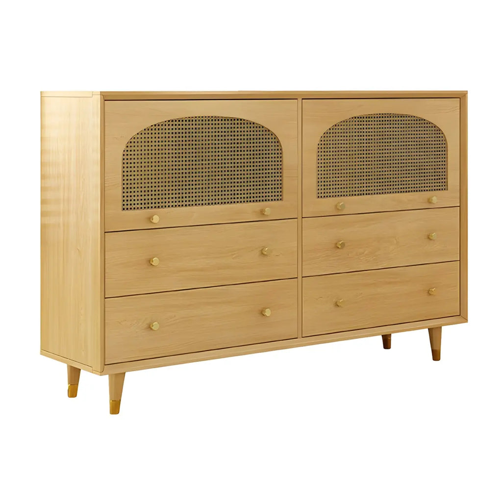 Credenza Orientale in Legno con Cassetti Marrone
