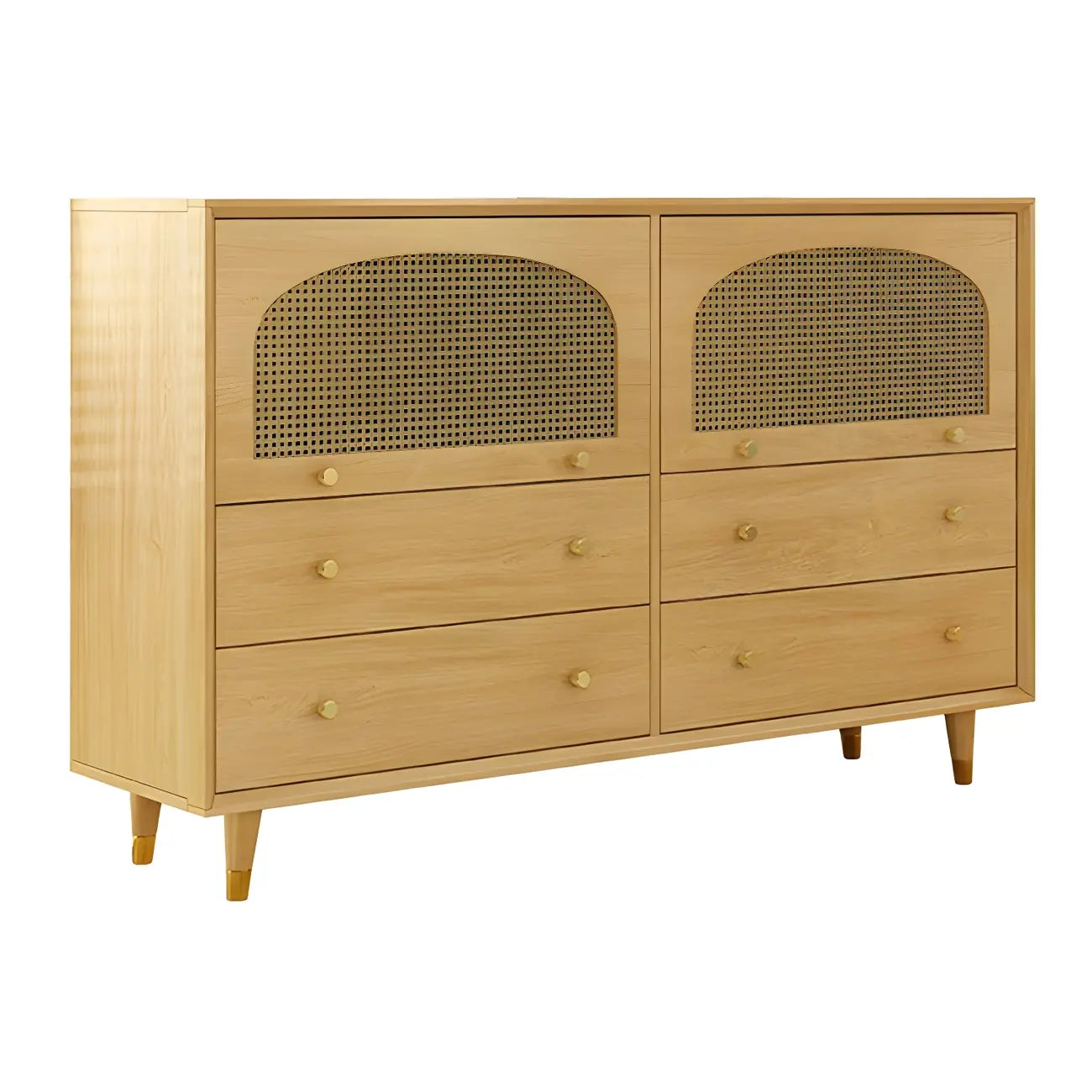 Credenza Orientale in Legno con Cassetti Marrone