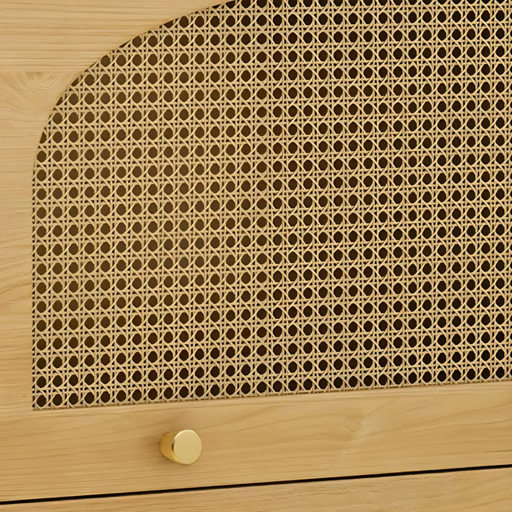 Credenza Orientale in Legno con Cassetti Marrone