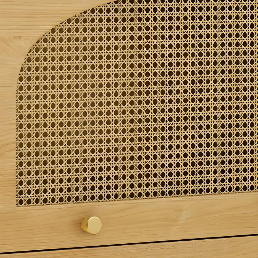 Credenza Orientale in Legno con Cassetti Marrone