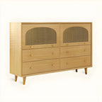 Credenza Orientale in Legno con Cassetti Marrone