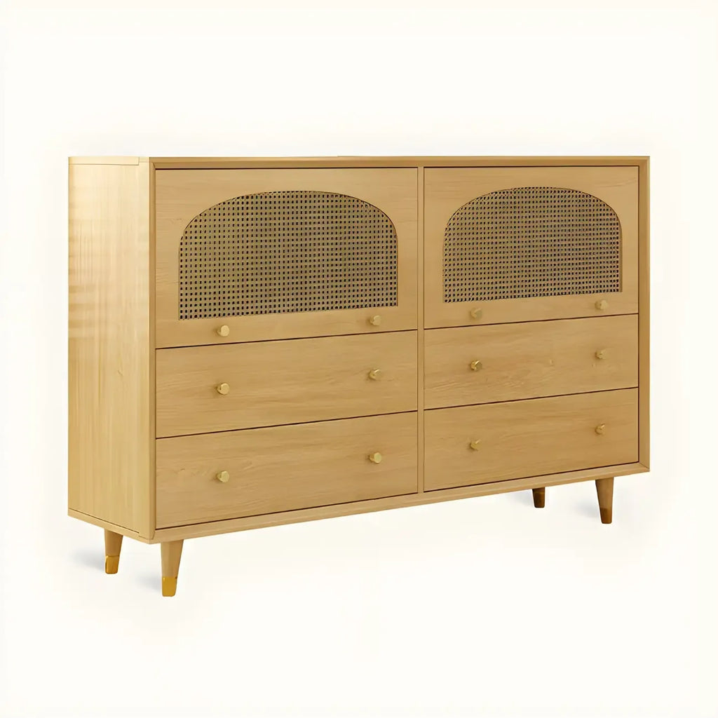 Credenza Orientale in Legno con Cassetti Marrone