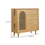 Credenza Orientale in Legno con Cassetti Marrone