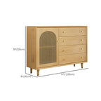 Credenza Orientale in Legno con Cassetti Marrone