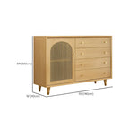 Credenza Orientale in Legno con Cassetti Marrone